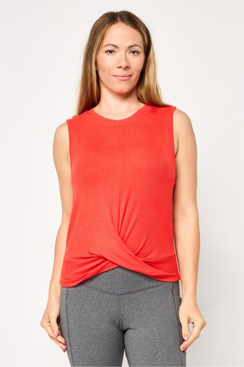 DKNY Sport Women Sportswear Fit Sleeveless Training Tank Top, Red