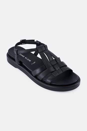 Anne Klein Women Medium Akewood Adjustable Buckle Sandals, Black