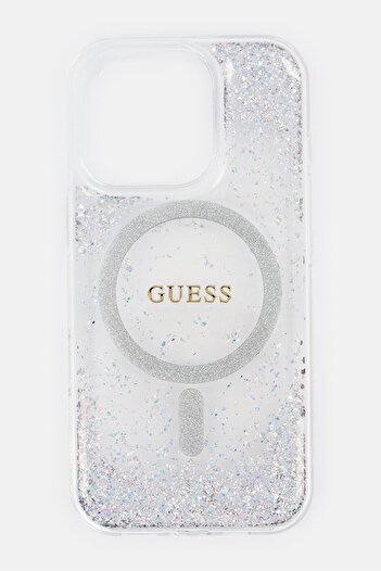 Guess iPhone 16 Pro Glitter Magsafe Protective Case, Silver