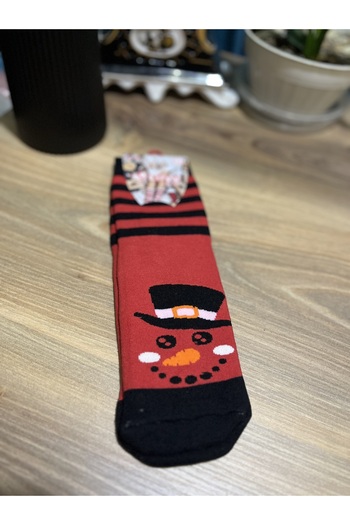 Lilyy Çorap Women's Thermal Christmas Themed Towel Socks