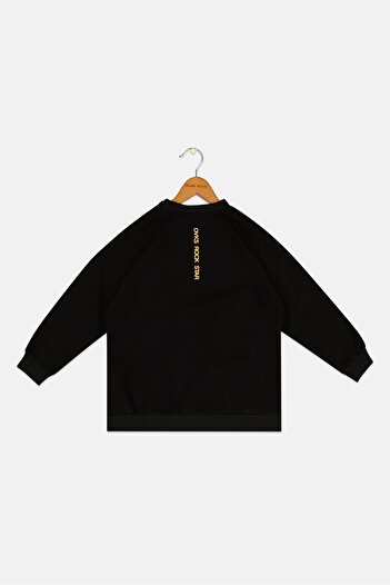 Overkids Kids Girl Brand Logo Sweatshirt, Black