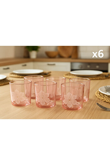 SİHİRLİ AYAKLAR 6-Piece Colorful Water Glass Colorful Soft Drink Glass 330 ml 9X8.5 cm