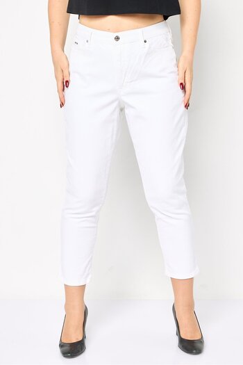 Nine West Women Regular Fit Plain Gramercy Crop Jeans, White