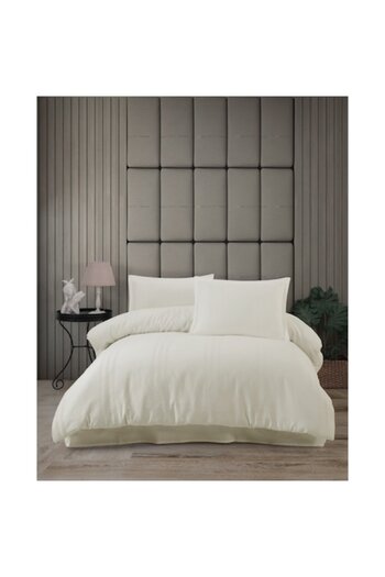 Clasy 4-piece bedding set, for double bed, 100% cotton, Clasy, Melkor Cream