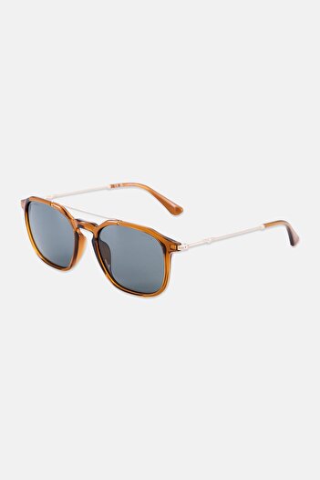 Police Men SPLL76 Aviator Polarized Sunglasses, Brown