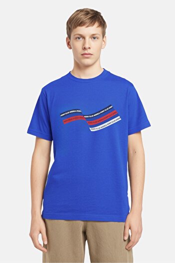 Perry Ellis Kids Boy Graphic Print Short Sleeve T-Shirt, Blue