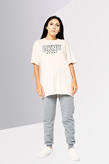 Dkny Women Sportswear Fit Short Sleeves Outdoor T-Shirt, Cream