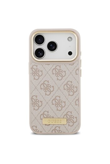 Guess Case for iPhone 17 Pro, Hardcase 4G Logo Plate MagSafe, Pink