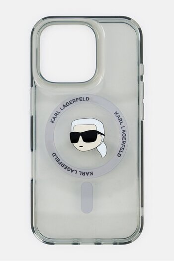 Karl Lagerfeld iPhone 16 Pro Magsafe Brand Logo Protective Case, Grey