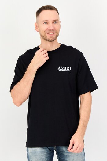 Amiri Men Crew Neck Short Sleeve Graphic Print T-Shirt, Black