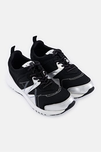 Armani Exchange Women Lace Up Casual Shoes, Black