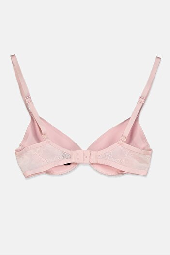 Calvin Klein Women Lace Padded Wired Push Up Bra, Pink