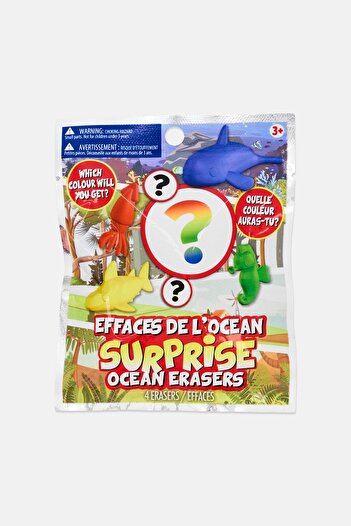 TARA Surprise Foil Bag Ocean Sea Creatures Erasers, Multicolor