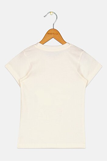 PEANUTS Kids Girl Graphic Print Short Sleeve Top, Cream