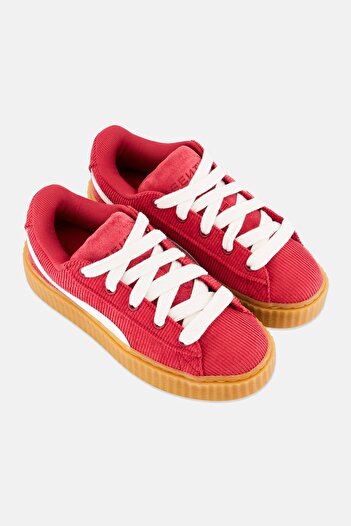 Puma x Fenty Kids Boy Creeper Phatty Corduroy Lace Up Outdoor Shoes, Red