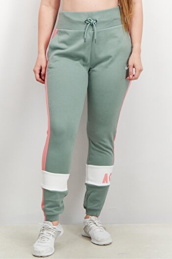 Asics Women Slim Fit Fitness And Training Colorblock Pants, Sage