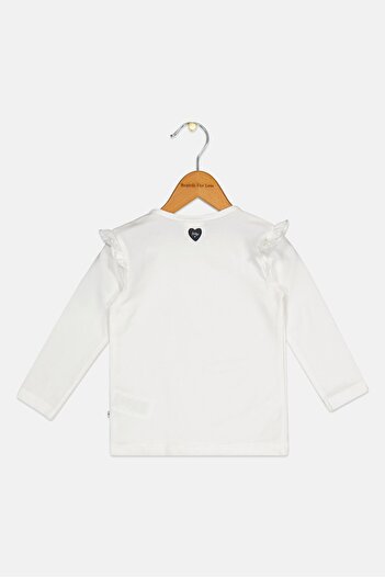Feetje Toddlers Girl Graphic Print Long Sleeve Top, Off White