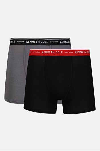 Kenneth Cole سروال داخلي رجالي بشعار العلامة التجارية، عبوة من قطعتين، متعدد الألوان