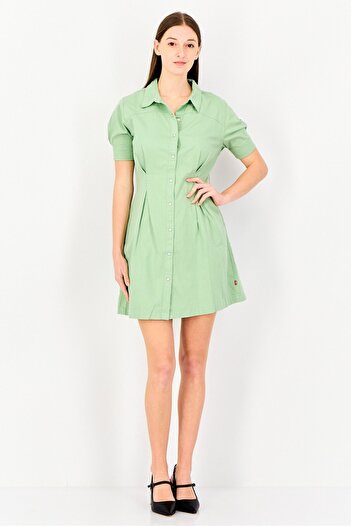 Levi's Women Solid Mini Dress, Green