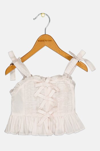 Gingersnaps Toddles Girl Textured Sleeveless Tank Top, White