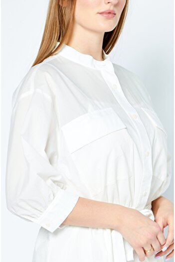 Lacoste Women 2 In 1 Plain Belted Midi Dress, White