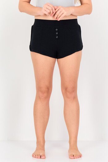 Forever 21 Women Textured Pull On Pyjama Shorts, Black