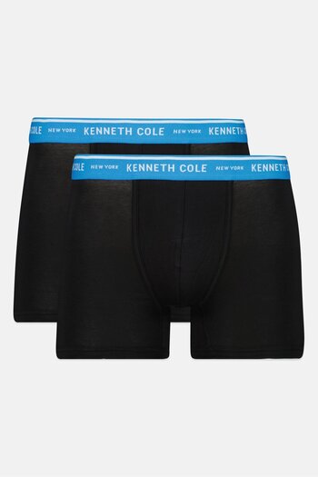 Kenneth Cole Men 2 Pack Brand Logo Trunks, Black