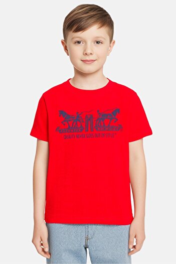 Levi's Toddlers Boy Graphic Print Short Sleeve Top, Red