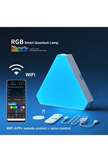 Choice 10 PCS WiFi APP No Plug LED Triangular Quantum Lamp RGB Wall Lamp Smart Pickup Rhythm Background Lig