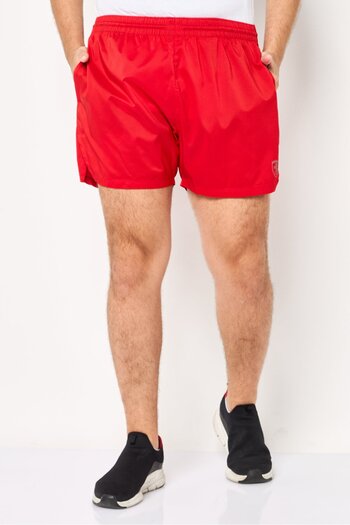 Scuderia Ferrari Men Sportswear Fit Brand Logo Training Shorts, Red