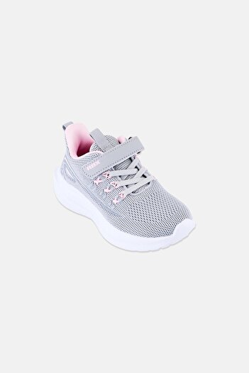 RBX Kids Girl Brand Logo Velcro Closure Running Shoes, Light Grey