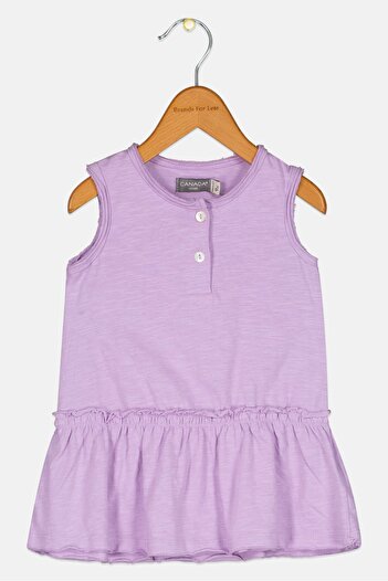 Canada House Toddlers Girl Plain Dress, Light Purple