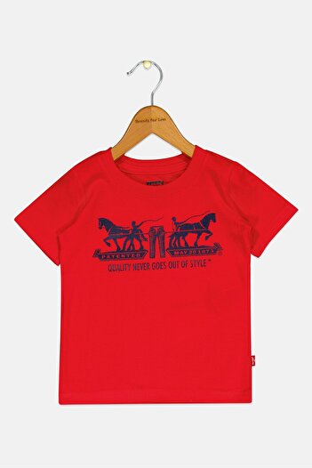 Levi's Toddlers Boy Graphic Print Short Sleeve Top, Red
