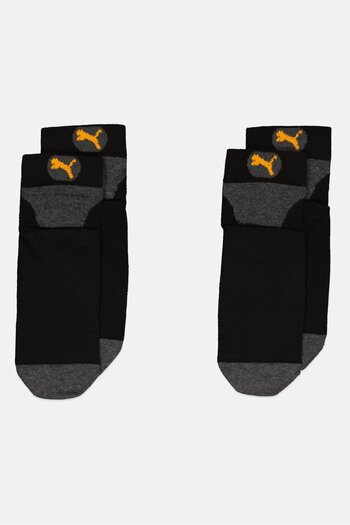 Puma Men 2 Pairs Brand Logo Performance Socks, Black