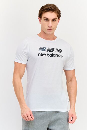 New Balance Men Standard Fit Short Sleeve Outdoor T-Shirt, White