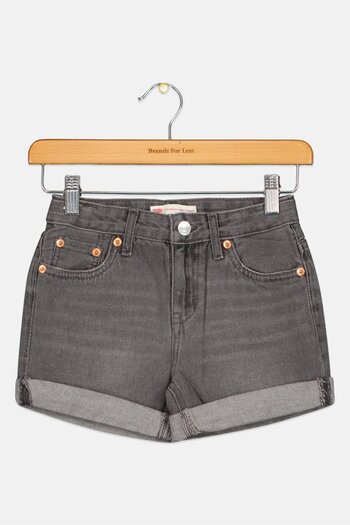 Levi's Kids Girl Washed Girlfriend Denim Shorts, Grey