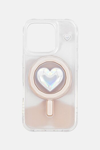 Levelo iPhone 16 Pro Hearts Magsafe Protective Case, Transparent