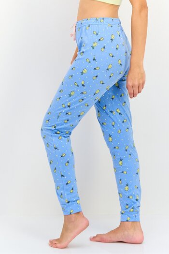 Zivame x Rosaline Women Allover Print Drawstring Pajamas, Multicolor