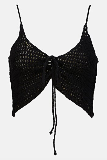 BİLLABONG Women Scoop Neck Eyelet Sleeveless Top, Black