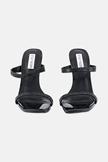 Steve Madden Women Vacate Slip On Stone Embellished Sandals, Black