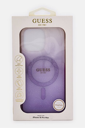 Guess iPhone 16 Pro Max Magsafe Glittered Protective Case, Lavender