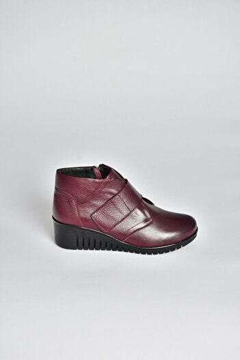 Fox Shoes V324501903 Bordo Hakiki Deri Cırtlı Kadın Bot