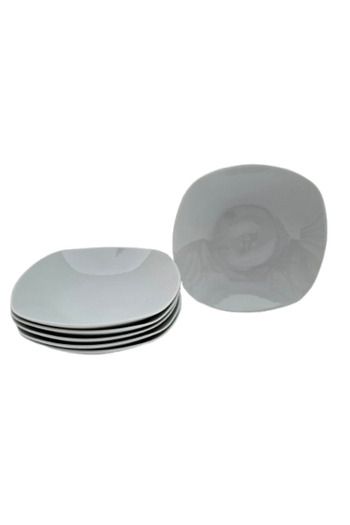 Cesiro Set 6 deep plates, 23 cm, Cesiro, Porcelain, White