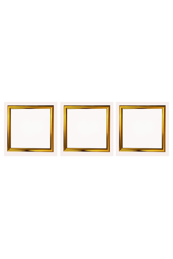 AS TİCARET Decorative Frame Set 3 Pieces 20X20 Pvc with Glass Gold