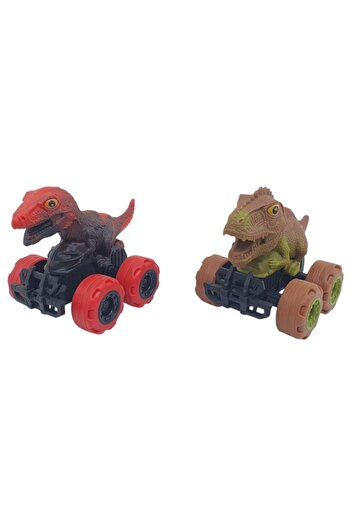 Birlik Oyuncak Friction Powered Dinosaur Cars 2-Pack - 12 cm - Triceratops & Stegosaurus