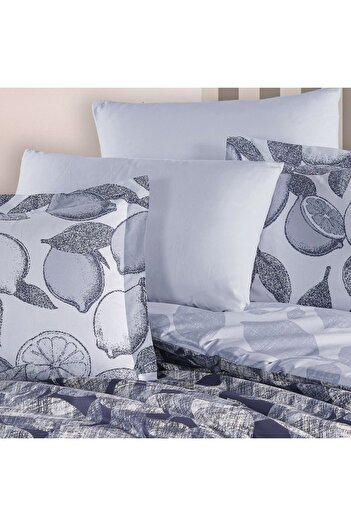 Hobby home collection Calisse Navy Blue - Poplin Double Duvet Cover Set