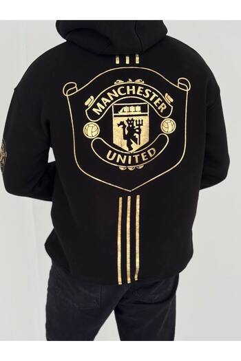 bergibo Manchester U Black Zip-Up Cardigan - Oversize Sharpened Quality Cardigan