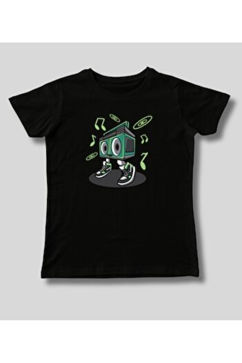 OEM Women's T-Shirt with Print, Music, Cotton, Black, S INTL
