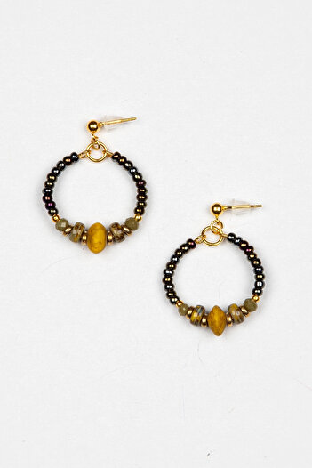 Lila Rosa Ethnic Authentic Hoop Earrings