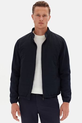 Twn Slim Fit Navy Blue Plain Coat